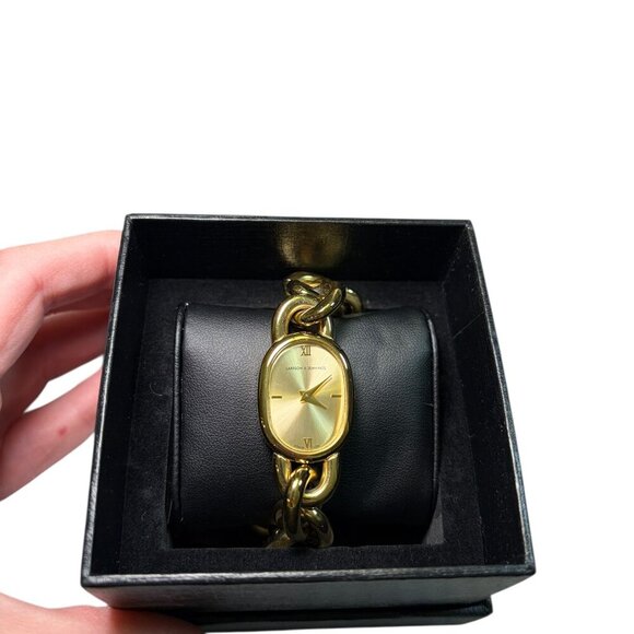 Larsson & Jennings Gold Tone Chain Bracelet Watch NIB 8\